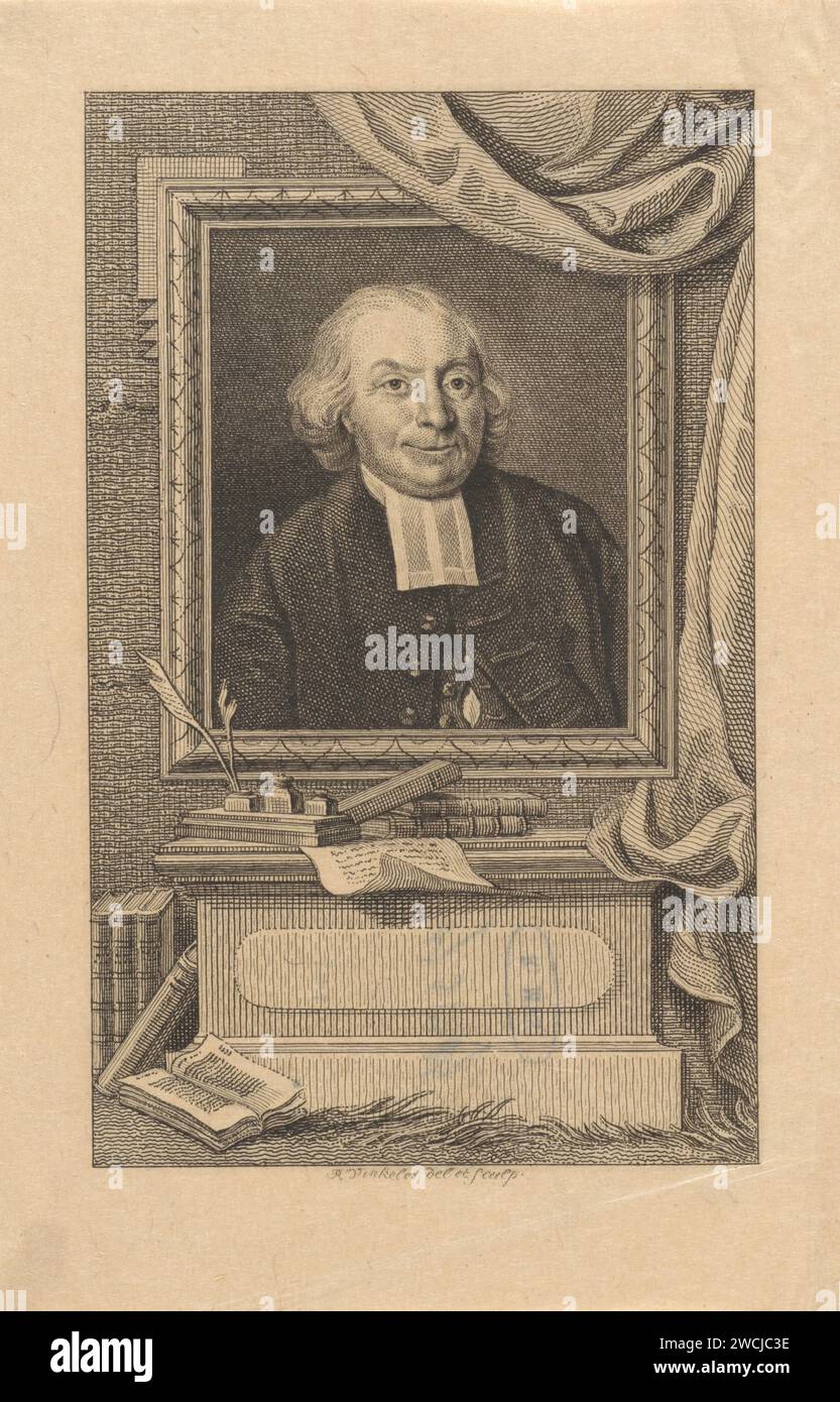Portret van de predikant John Florence Martinet, Reinier Vinkeles (1), 1786 - 1809 print Amsterdam papier gravure Banque D'Images