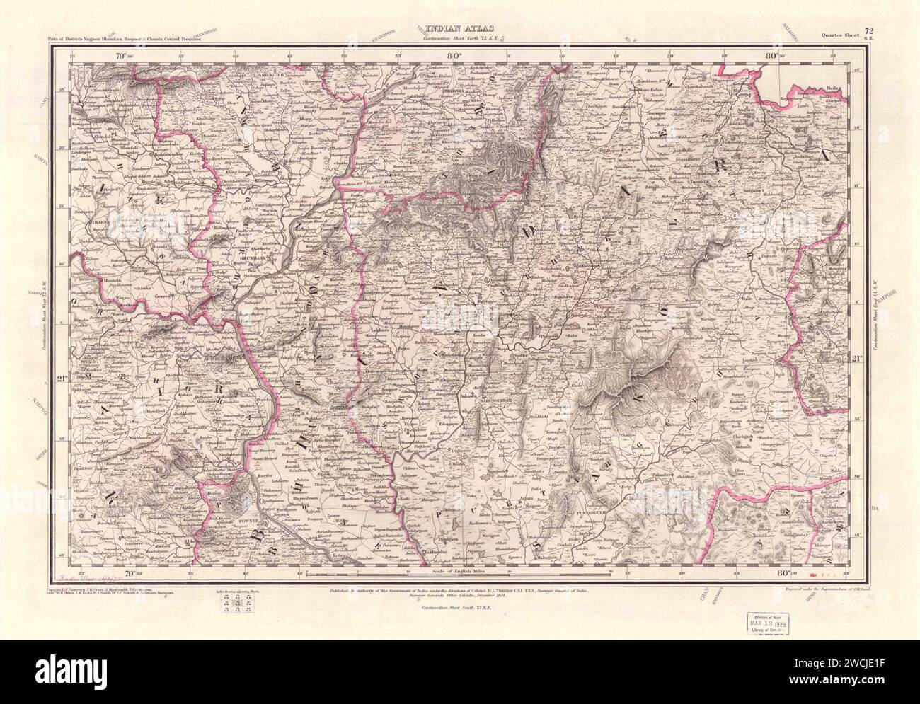 72 se Quarter Sheet Indian Atlas (1874). Banque D'Images