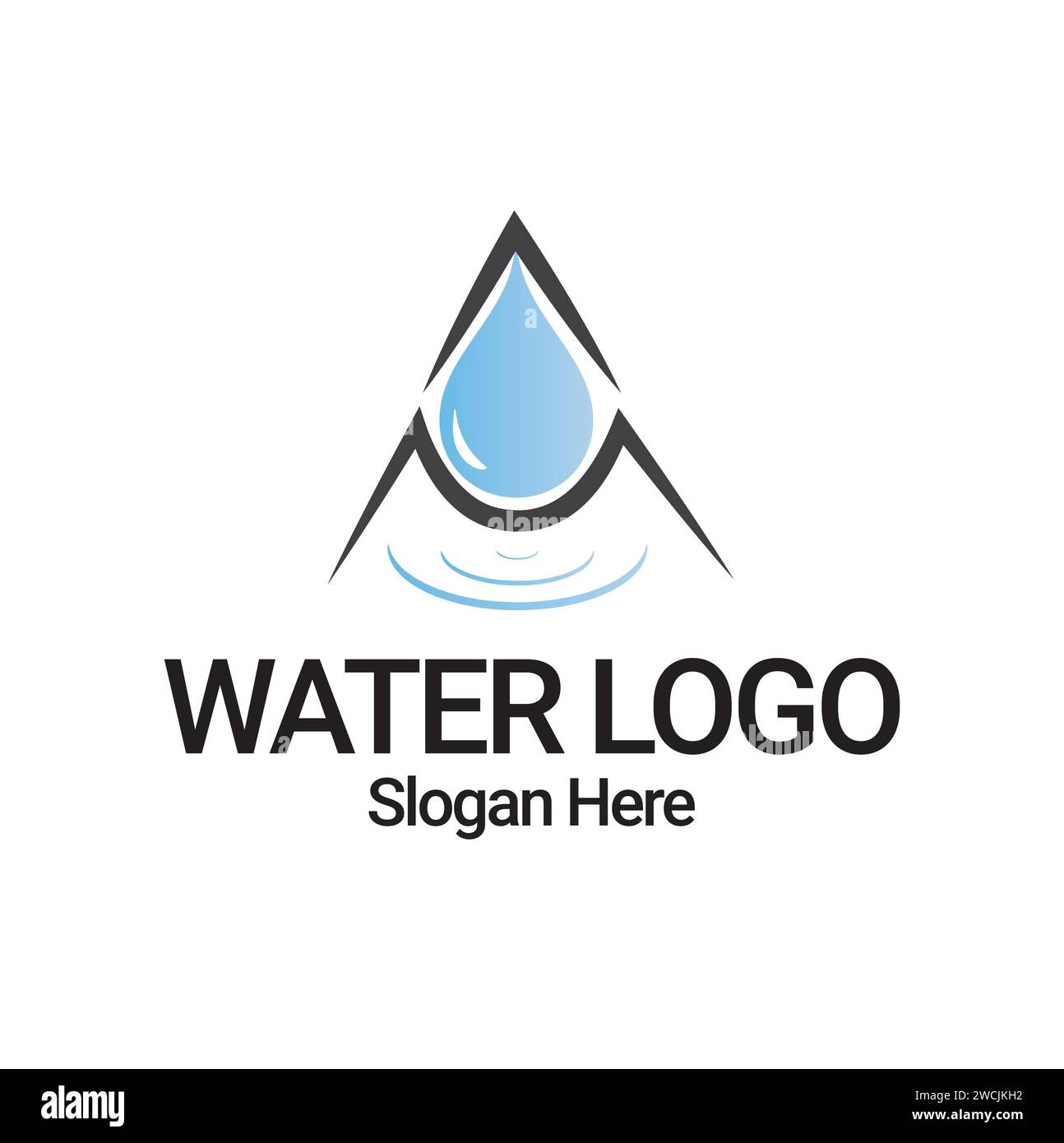 Un logo Letter Water Design. Logo commercial pour les entreprises liées à l'eau. Illustration de Vecteur