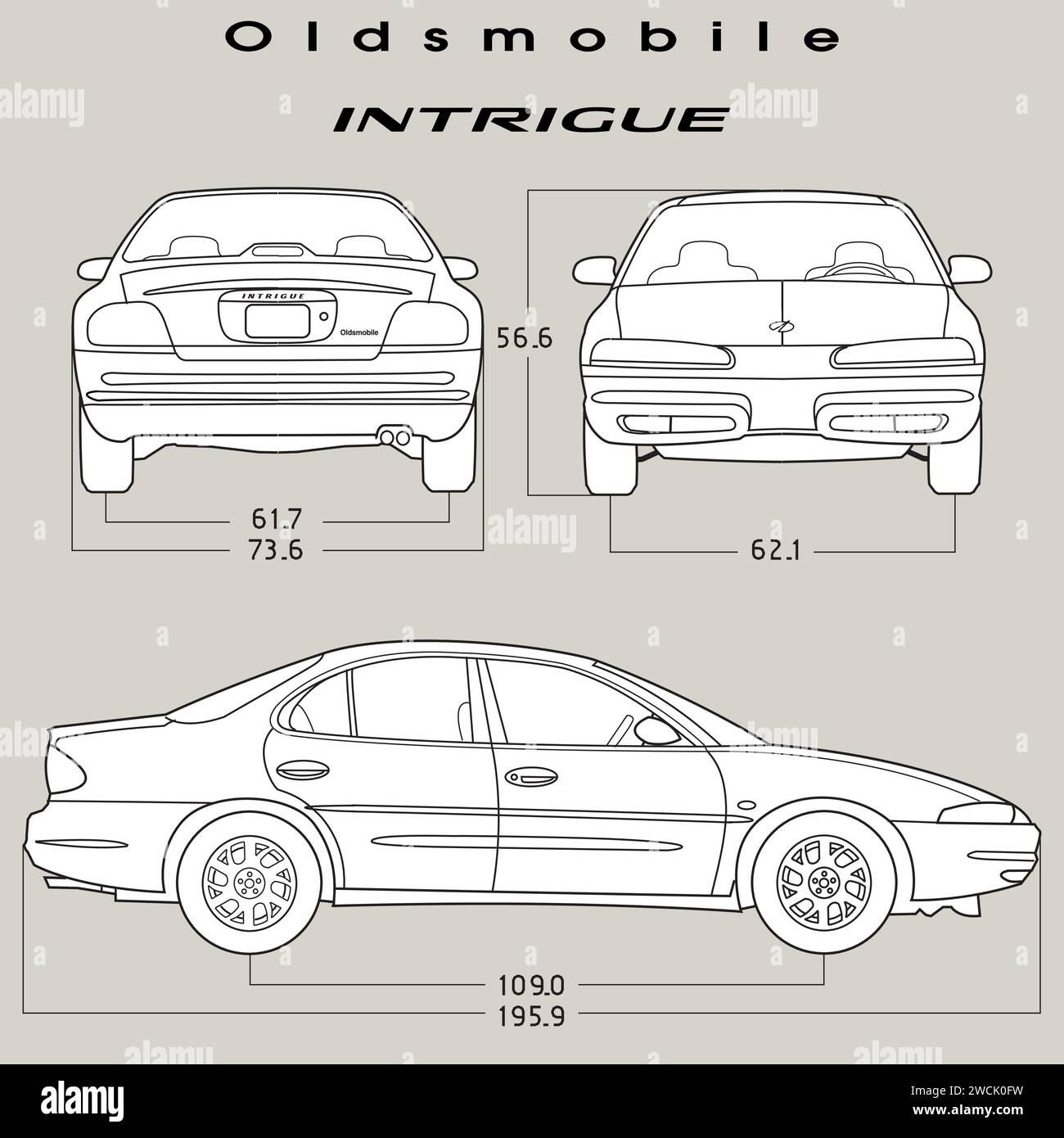Modèle de voiture intrigue 2002 d'Oldsmobile Illustration de Vecteur