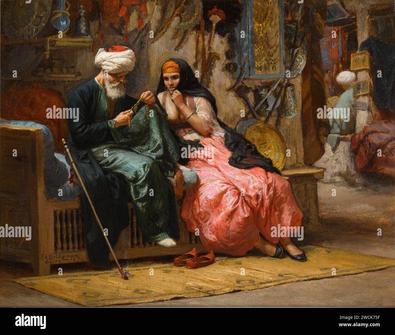 Un bijou précieux (1874), de Frederick Arthur Bridgman. Banque D'Images