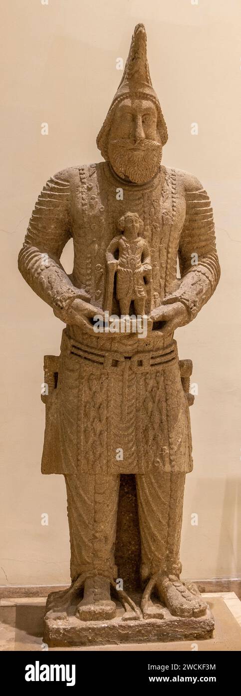 Statue Parthian/Hatran du commandant de l'armée de Hatra, Irak, maintenant au musée de l'Irak, Bagdad. Banque D'Images