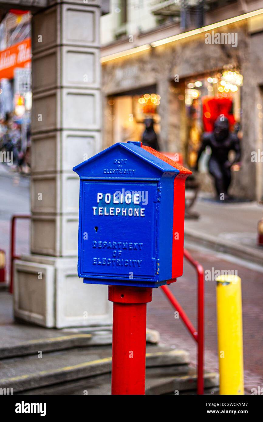 Poste téléphonique de police Banque D'Images