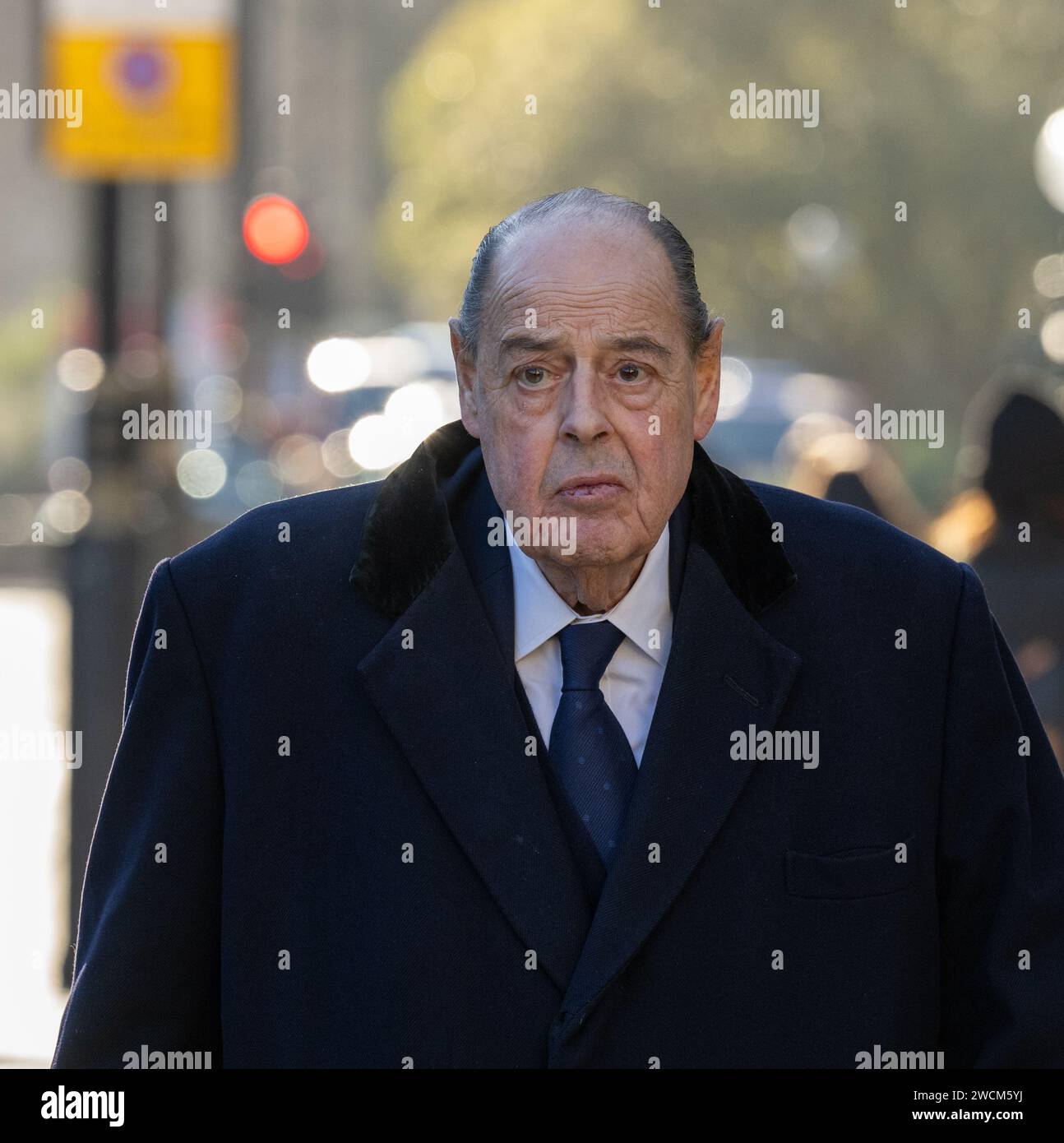 Londres, Royaume-Uni. 16 janvier 2024. betty boothroyd, ancienne présidente de la Chambre des communes, service commémoratif à l'église St Margaet's Westminster London UK Nicolas Soames, Baron Soames de Fletching Credit : Ian Davidson/Alamy Live News Banque D'Images