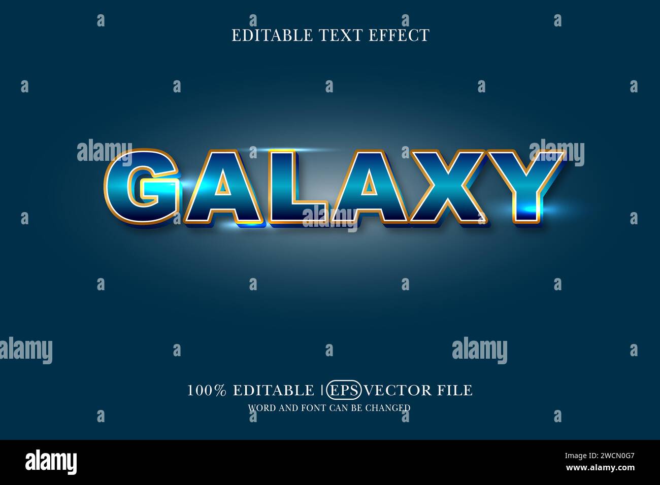 Galaxy Warriors style Cartoon effet de texte modifiable 3D. Illustration de Vecteur