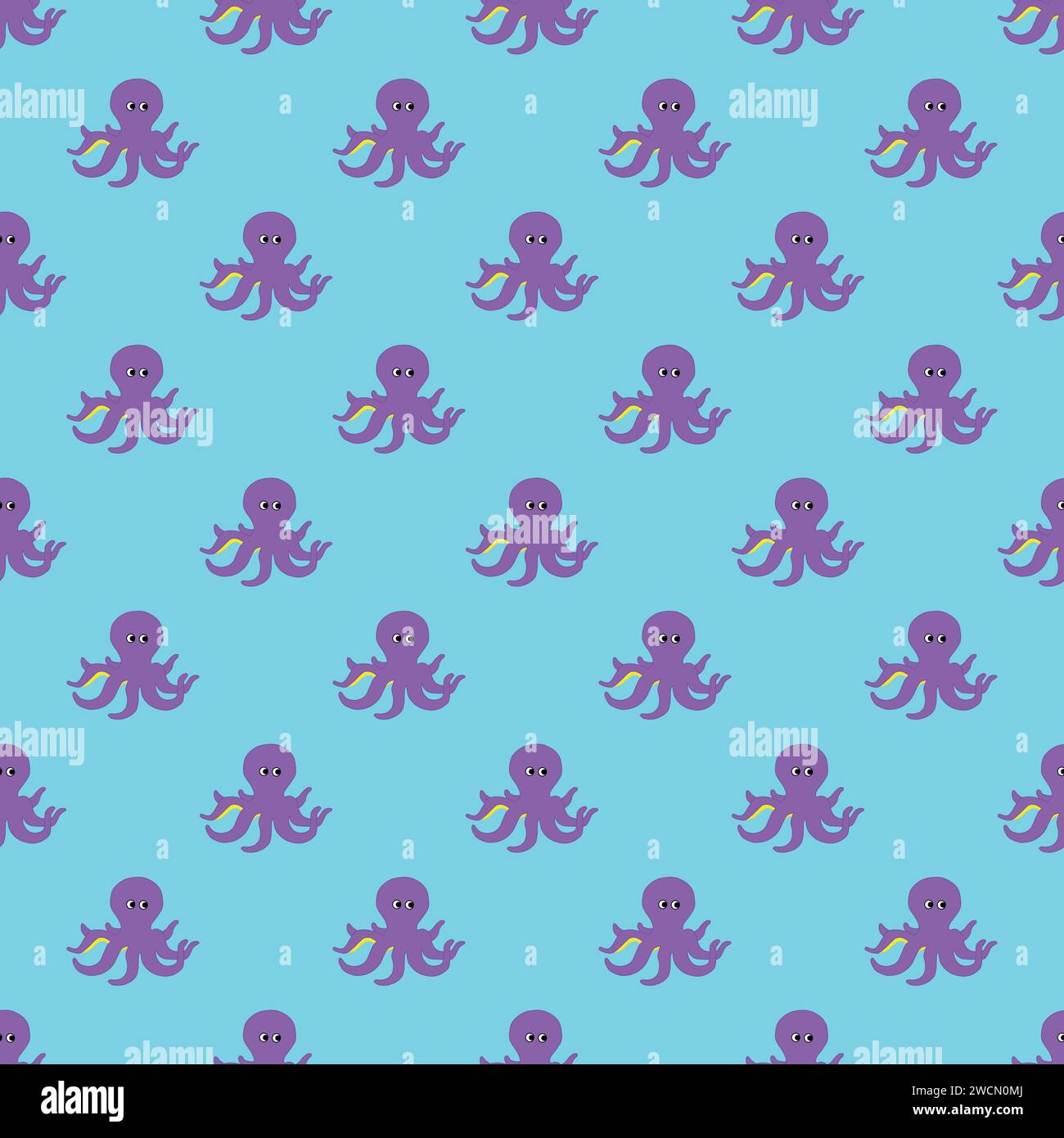 Motif sans couture Octopus sur le fond bleu Illustration de Vecteur