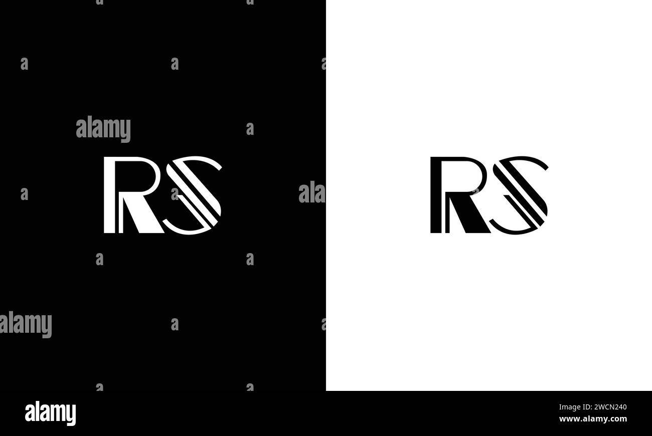 Lettres alphabétiques initial Monogram logo RS, R et S. Illustration de Vecteur
