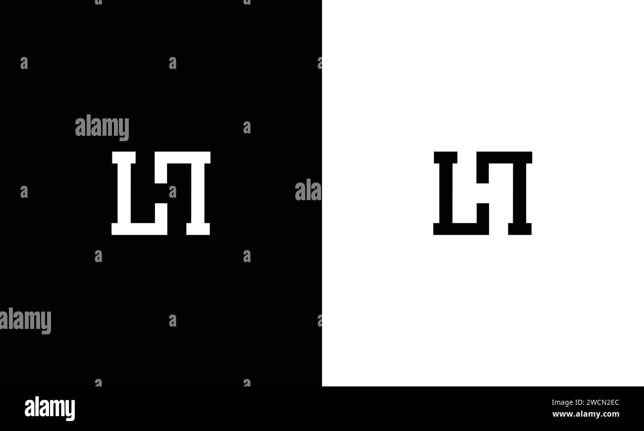 Creative et minimaliste lettre LH LL H logo icône de conception, modifiable au format vectoriel en noir et blanc couleur Illustration de Vecteur