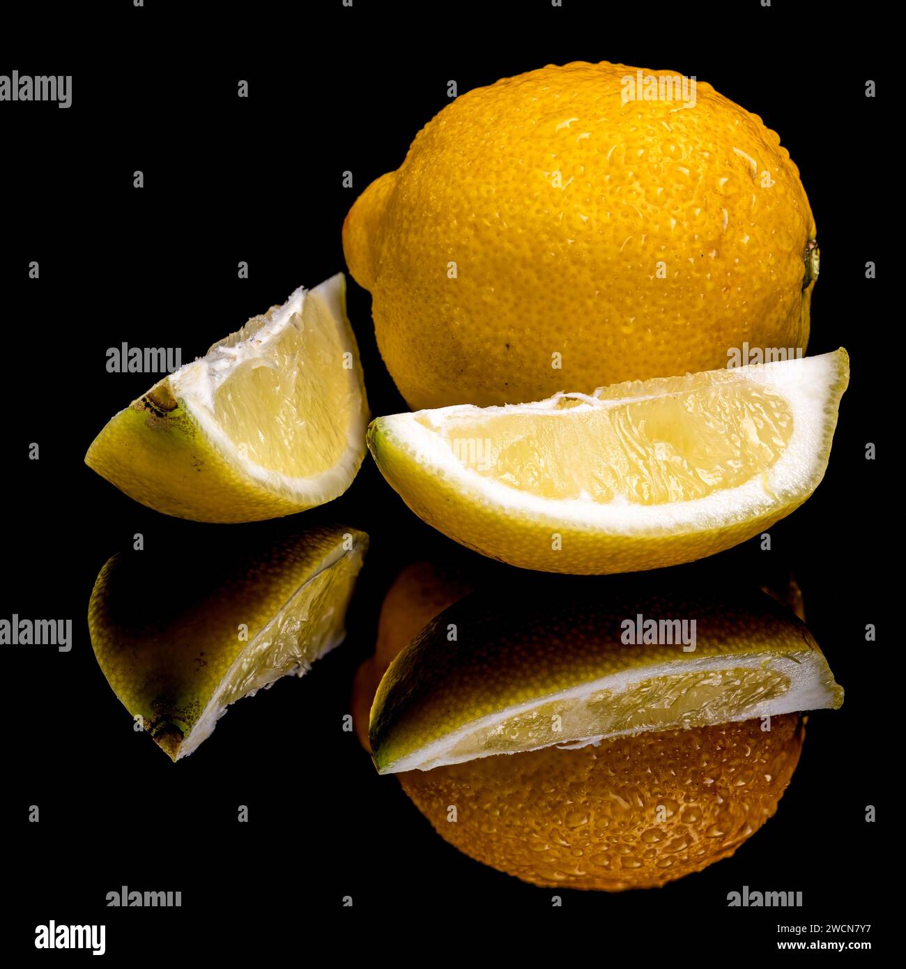 Citron et tranches Banque D'Images