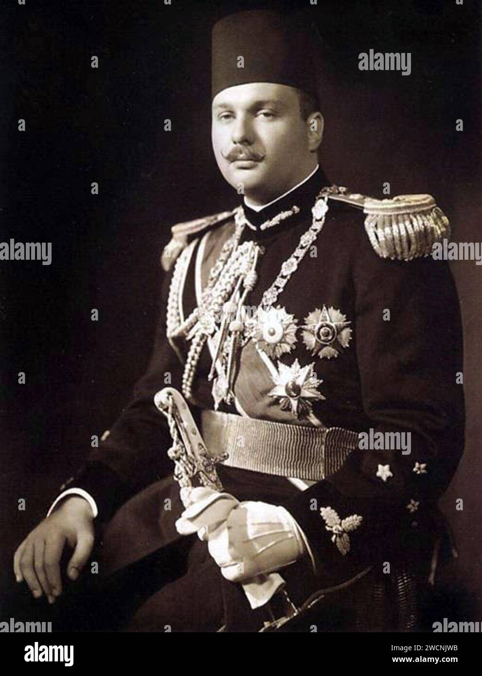 Farouk Ier (1920 – 1965) dixième souverain d'Égypte, roi d'Égypte et du Soudan Banque D'Images