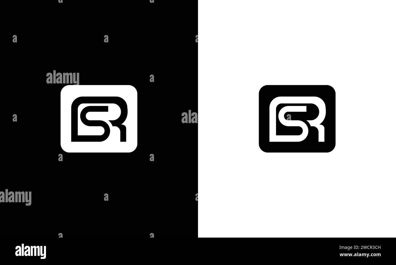Lettres de l'alphabet initiales Monogram logo SR, RS, S et R. Illustration de Vecteur