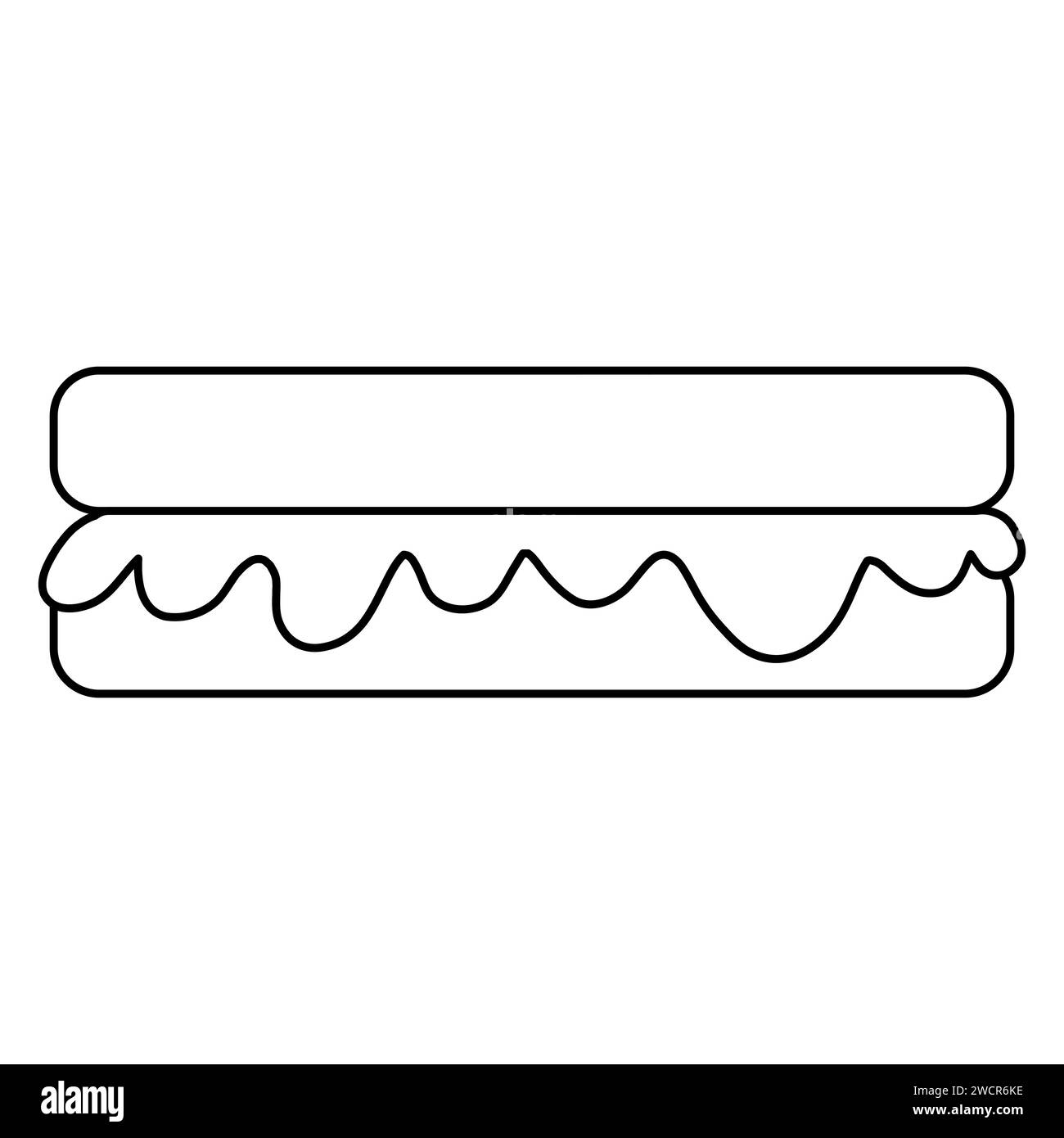 sandwich pâte de noix de pain chocolat journée icône ligne doodle illustration vectorielle Illustration de Vecteur
