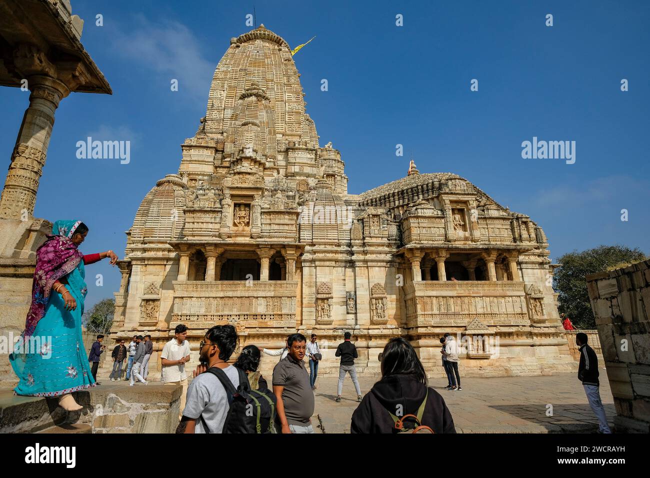 Chittorgarh, Inde - 6 janvier 2024 : Temple Kumbha Shyam au fort de Chittorgarh à Chittorgarh, Rajasthan, Inde. Banque D'Images