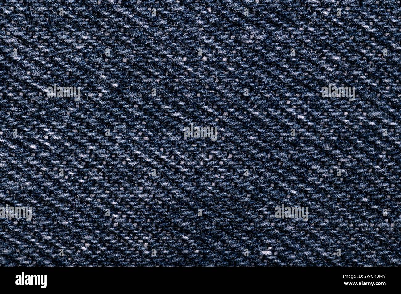 Surface denim, tissu blue jeans, face avant, par le haut. Tissu robuste à face chaîne en coton. Type de textile. Banque D'Images