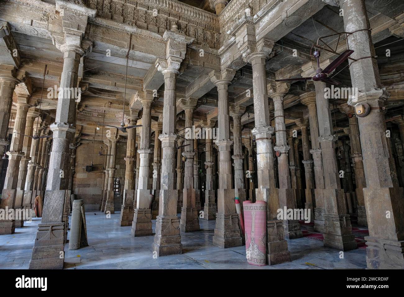 Ahmedabad, Inde - 11 janvier 2024 : détail du Jama Masjid à Ahmedabad, Gujarat, Inde. Banque D'Images