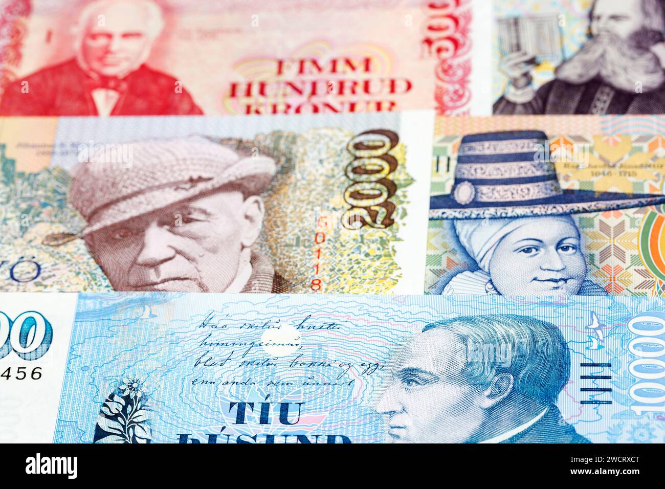 Icelandic Money - krona un contexte d'affaires Banque D'Images