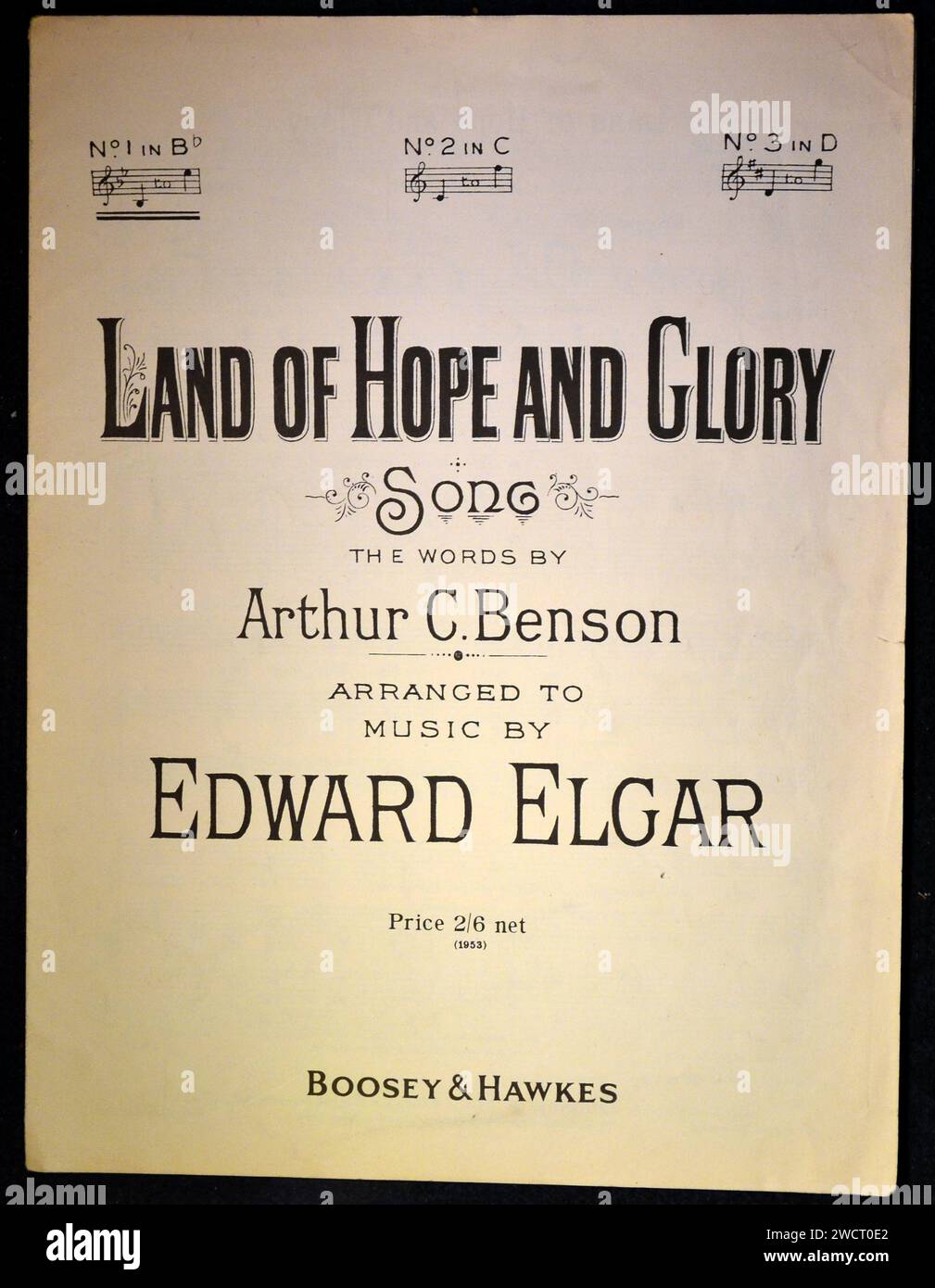 Couverture de partition anglaise antique : Land of Hope and Glory Banque D'Images