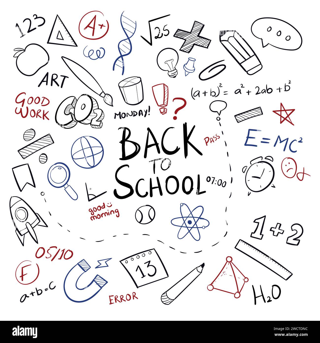 Dessinés à la main School Scribbles Doodle Illustration vectorielle Doodle icône Illustration de Vecteur