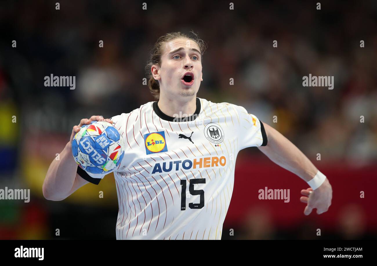 JURI Knorr d'Allemagne France vs Allemagne EHF Homme Handball EURO 2024 Preminilary Round Group A 16.01.2024 Mercedes Benz Arena Berlin © diebilderwelt / Alamy stock Banque D'Images