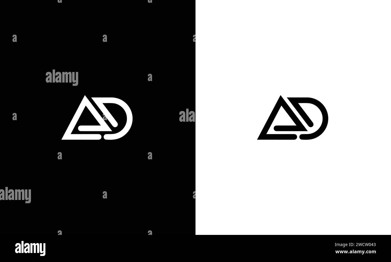 Lettre alphabétique icône logo AD Illustration de Vecteur