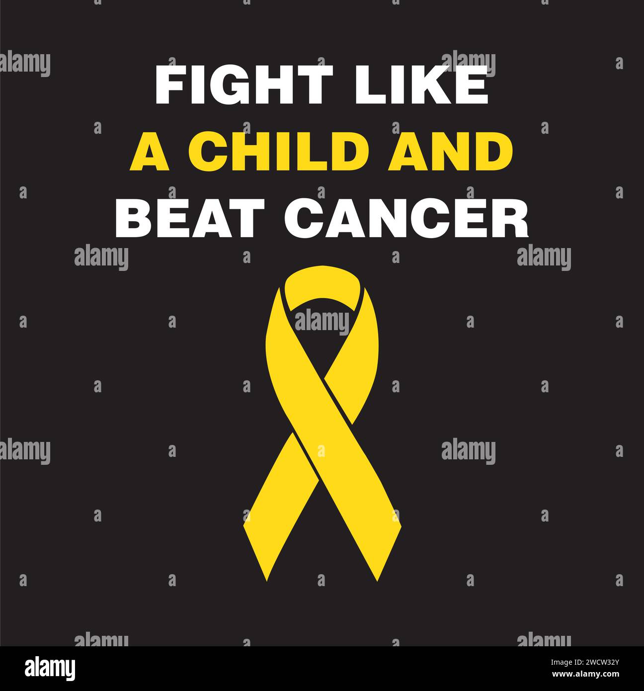 Une bannière de jour de cancer de l'enfant sur fond noir Illustration de Vecteur