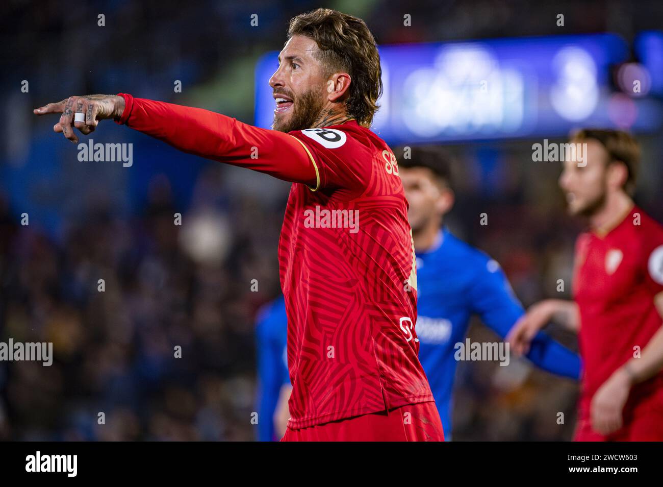 Getafe, Espagne. 16 janvier 2024. Sergio Ramos de Séville pendant le match de football valable pour le tour de 16 du tournoi Copa del Rey entre Getafe et Séville a joué à l'Estadio Coliseum de Getafe, Espagne. Crédit : Agence photo indépendante/Alamy Live News Banque D'Images