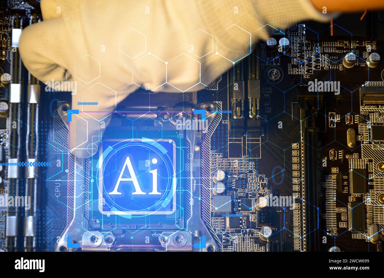 Concepts, développement de l'intelligence artificielle et auto-apprentissage de l'intelligence artificielle. Banque D'Images