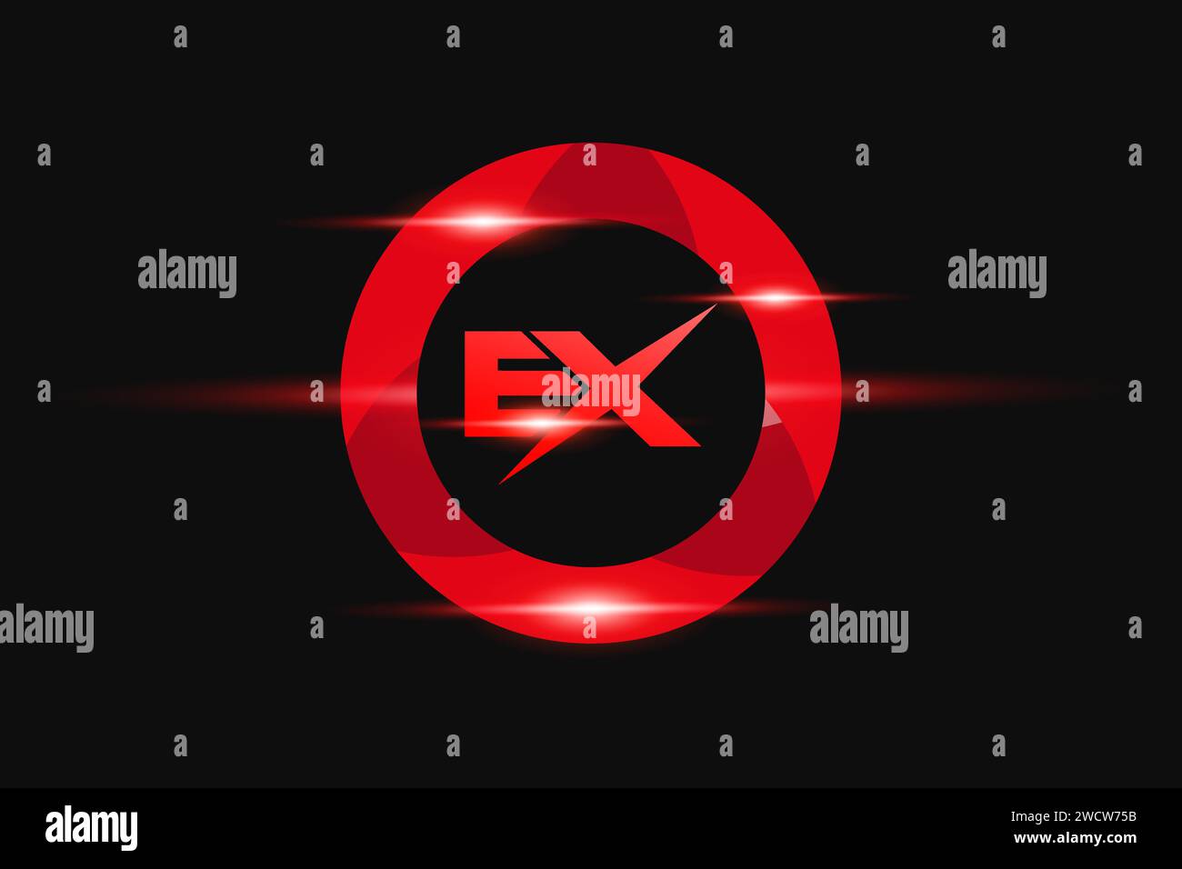 EX Red logo Design. Conception de logo de vecteur pour les entreprises. Illustration de Vecteur