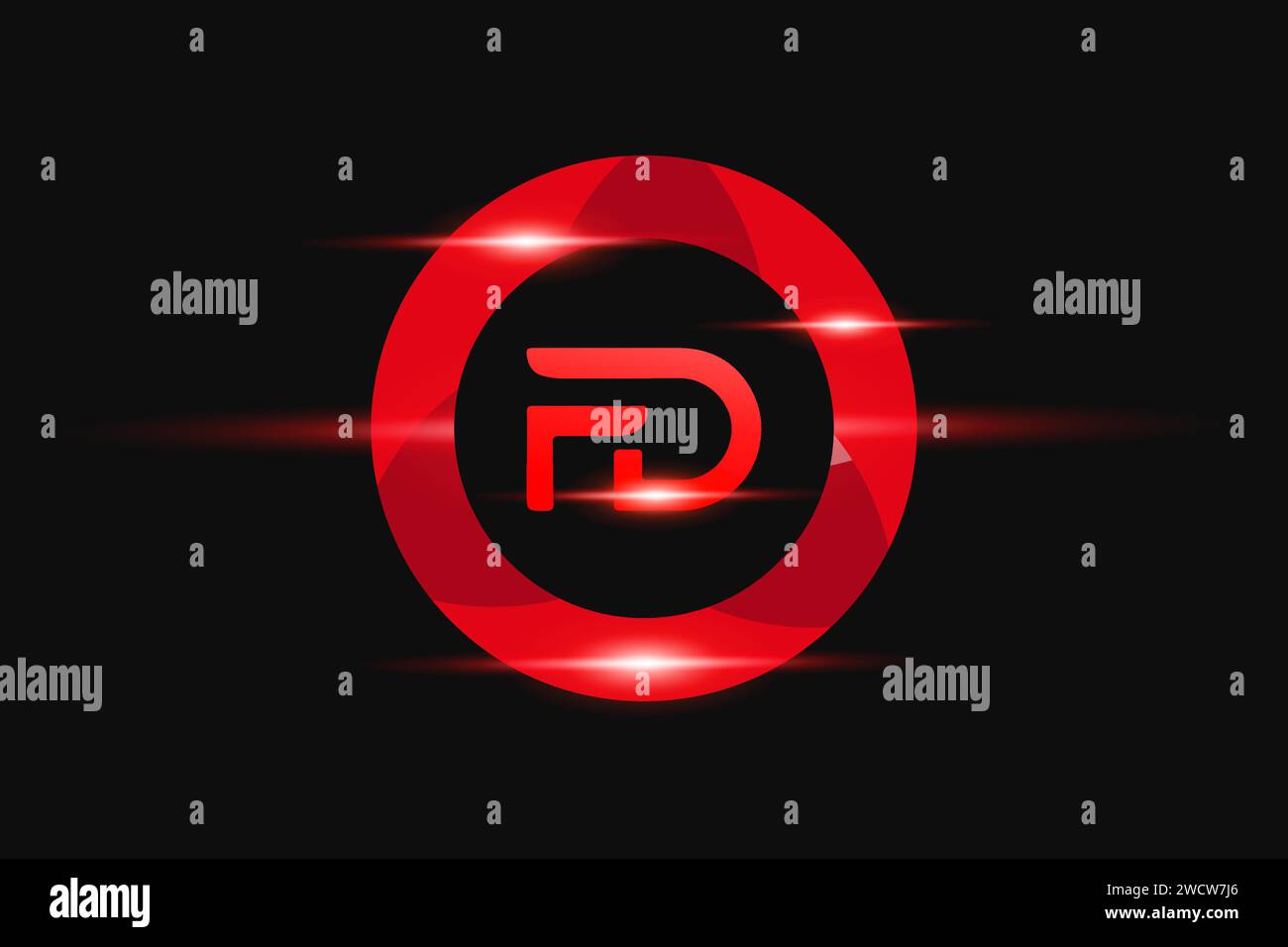 Logo FD Red Design. Conception de logo de vecteur pour les entreprises. Illustration de Vecteur