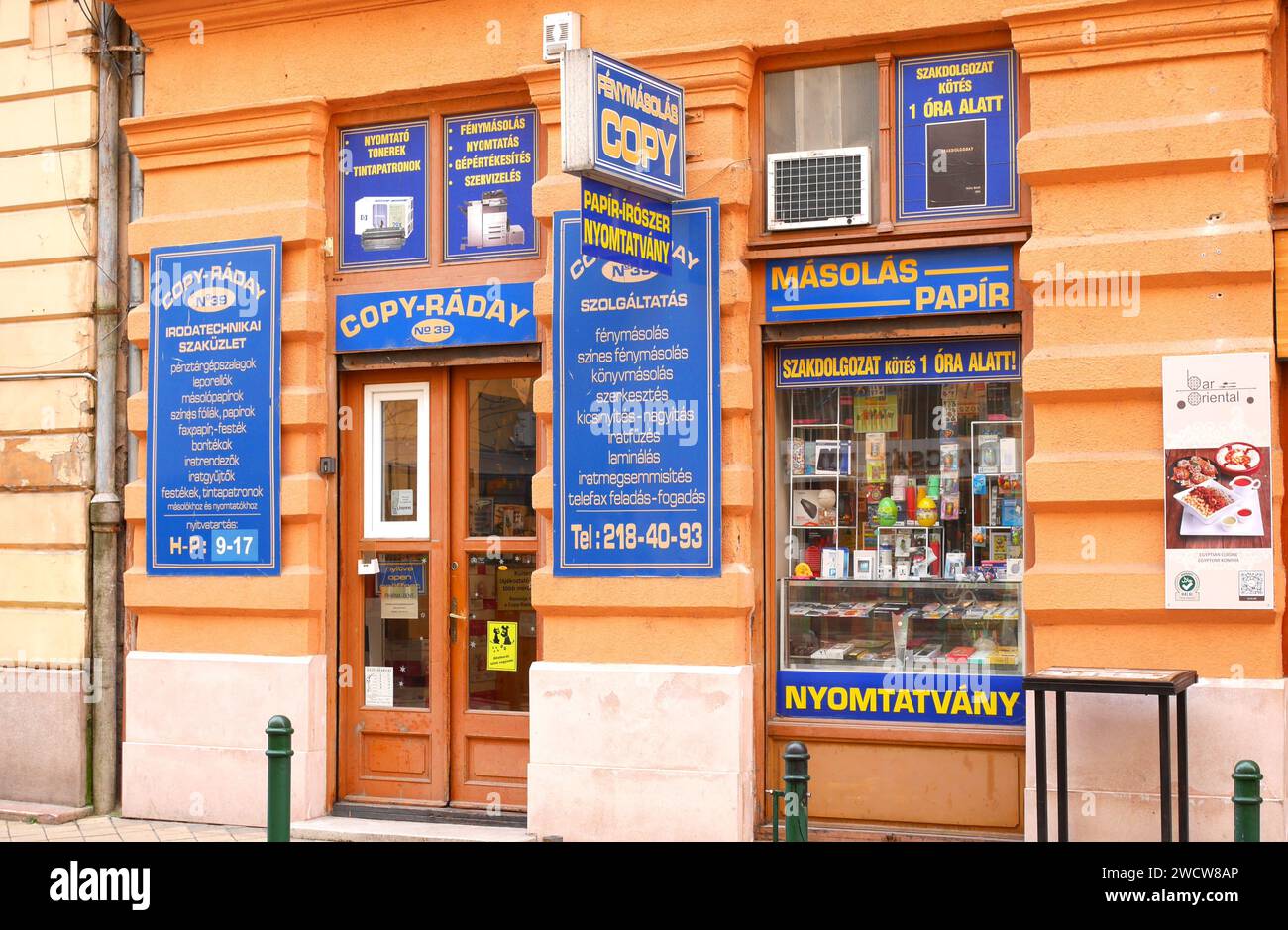 Papeterie et photocopieuse, Ráday utca, rue Ráday, Ferencvaros, Budapest, Hongrie Banque D'Images