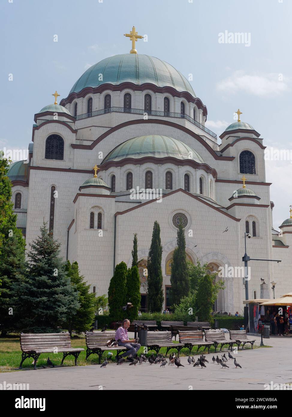 Intérieur de l'église de Saint Sava une cathédrale orthodoxe serbe dans la ville de Belgrade, Serbie. 5 août 2023. Banque D'Images