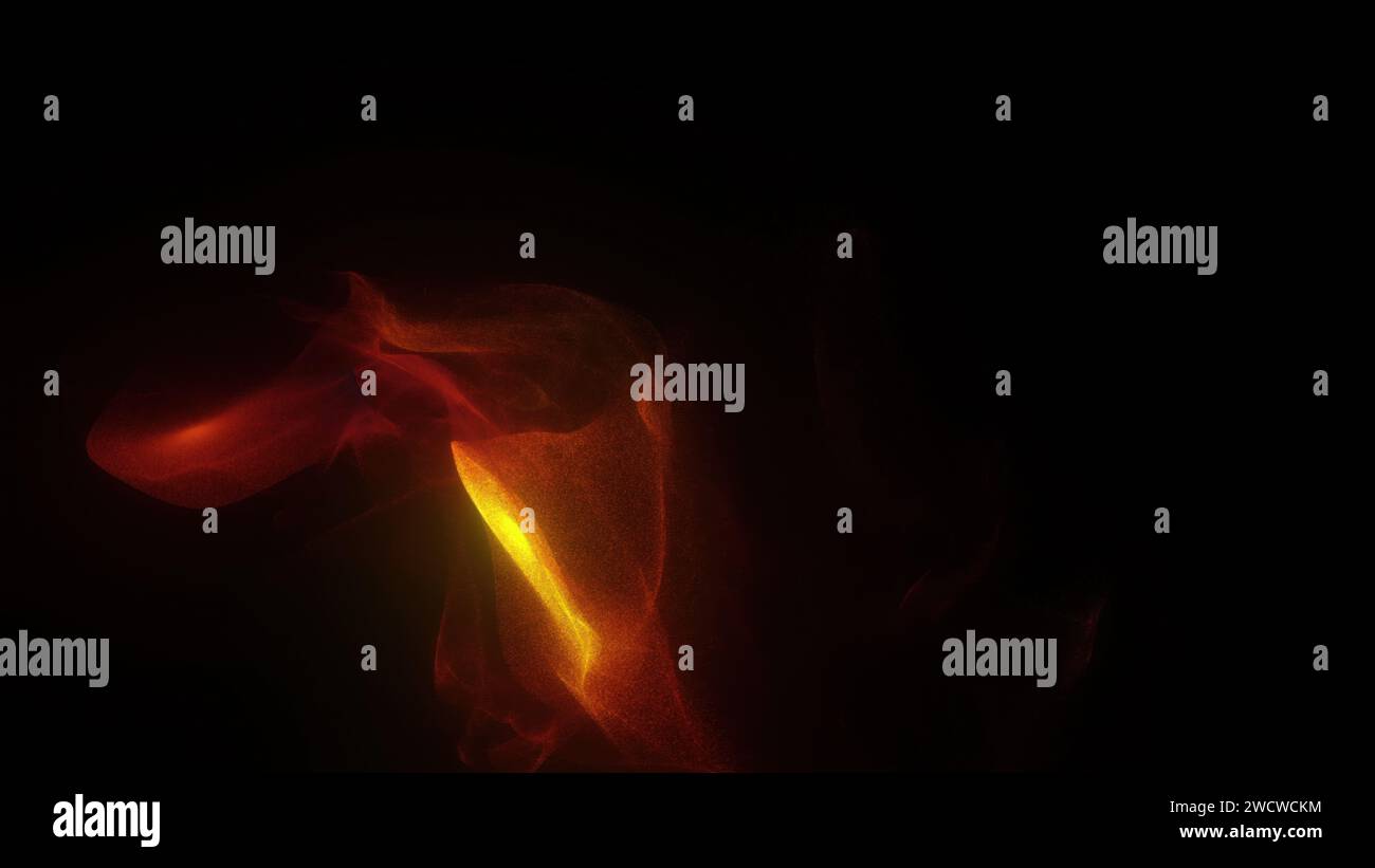 Ondulation de particules d'or. Rendu 3D généré par ordinateur Banque D'Images