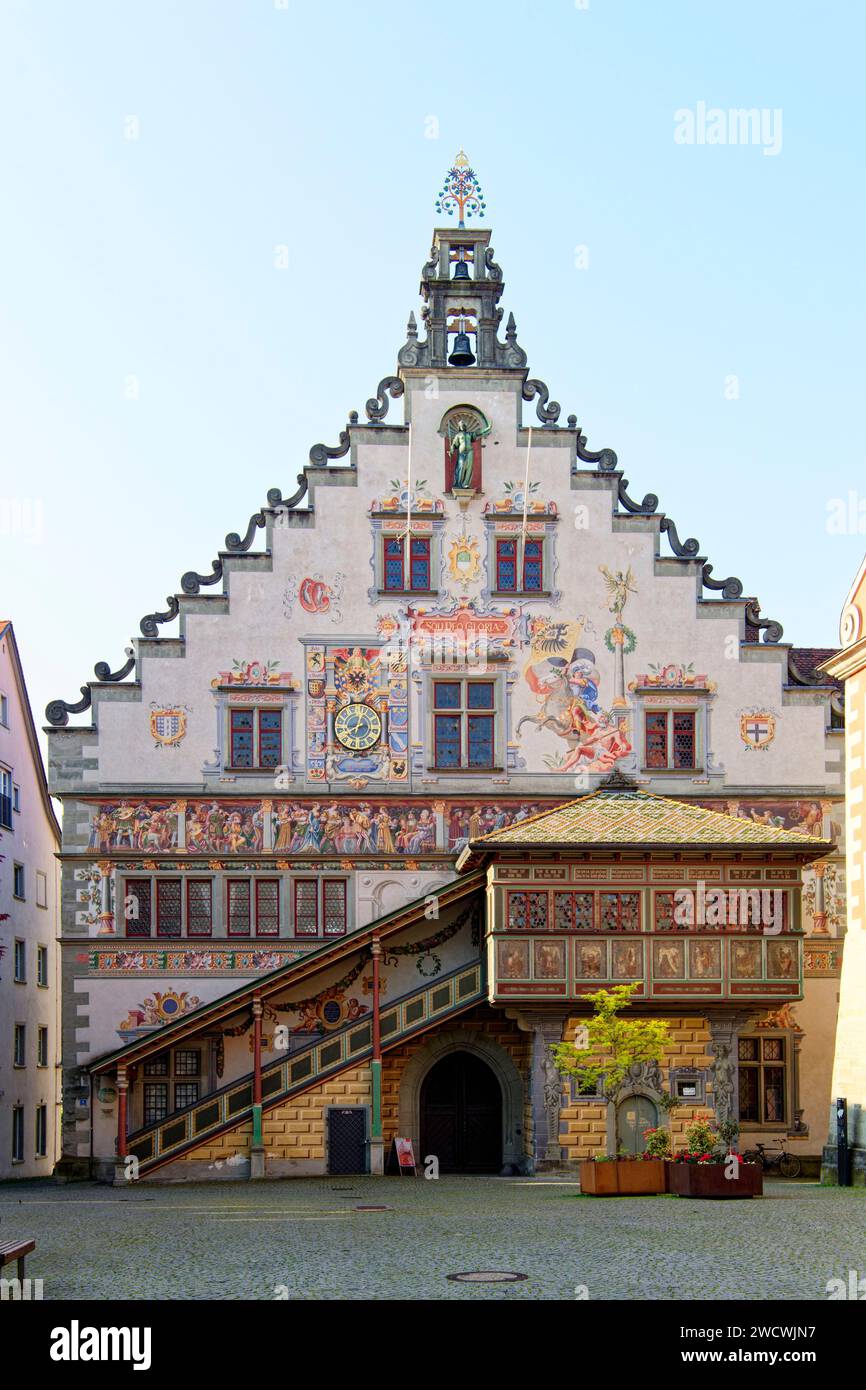 L'Allemagne, la Bavière, le lac de Constance (Bodensee), Lindau, Altes Rathaus (ancien hôtel de ville) du 15ème siècle Banque D'Images