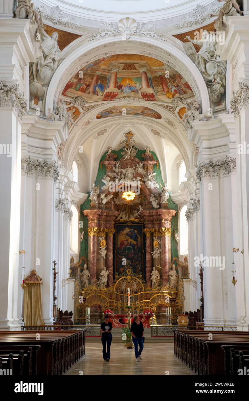 Allemagne, Bade Wurttemberg, haute-Souabe, route baroque haute-Souabe, Weingarten, Monastery Church Basilica St. Martin et Oswald Banque D'Images