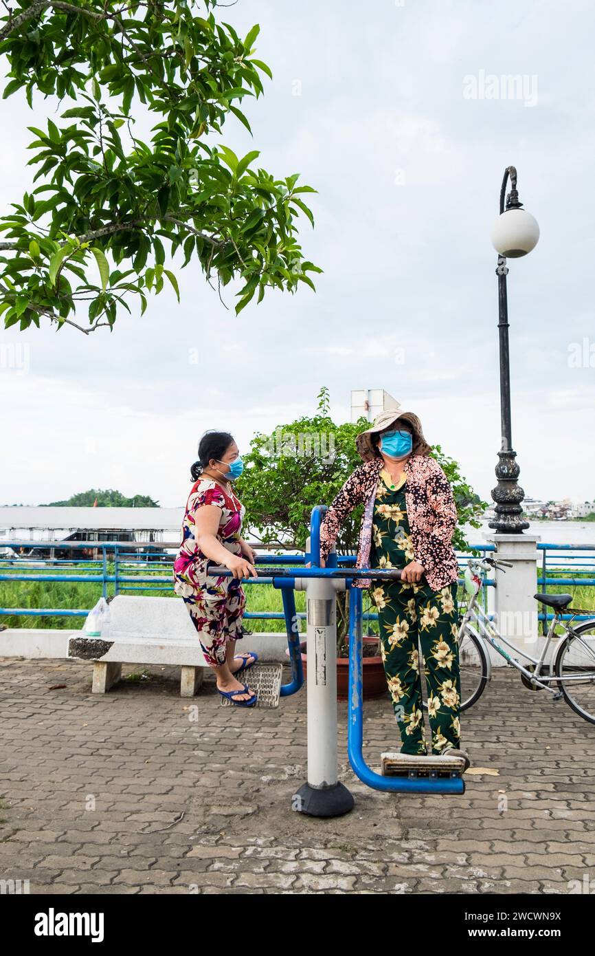 Vietnam, Chau Doc, la vie quotidienne Banque D'Images