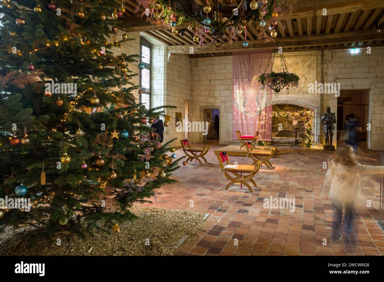 France, Indre-et-Loire (37), Loches, Noël au pays des châteaux dans la résidence royale Banque D'Images