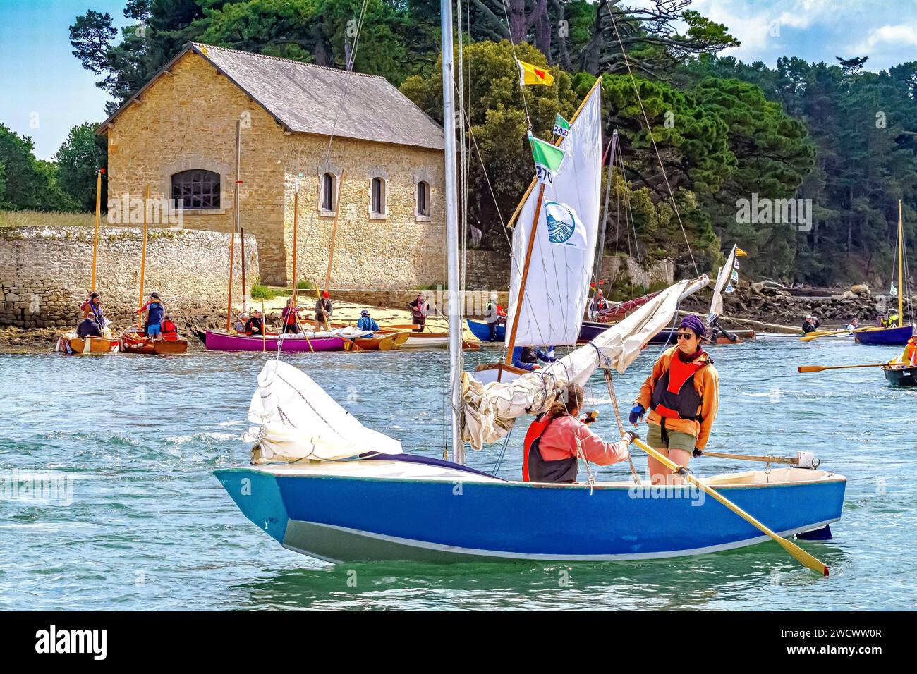 France, Morbihan, Golfe du Morbihan, Larmor-Baden, passage du Gois, Berder Island, voile aviron, édition Gulf week 2023 édition Gulf week 2023 édition Banque D'Images