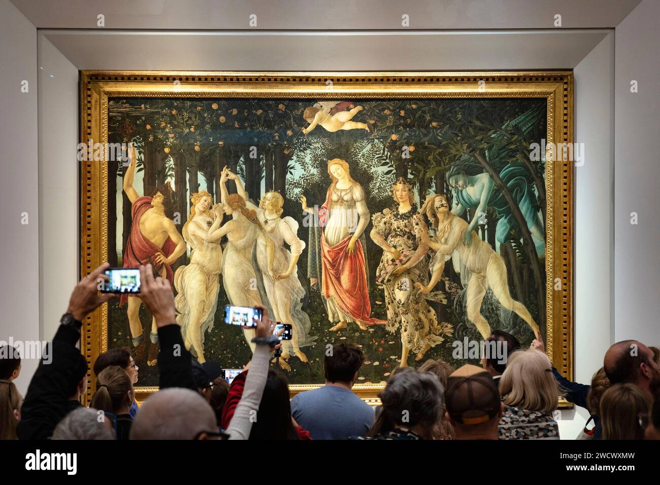 Italie, Toscane, Florence, Galleria degli Uffizi, « Primavera » de Botticelli Banque D'Images