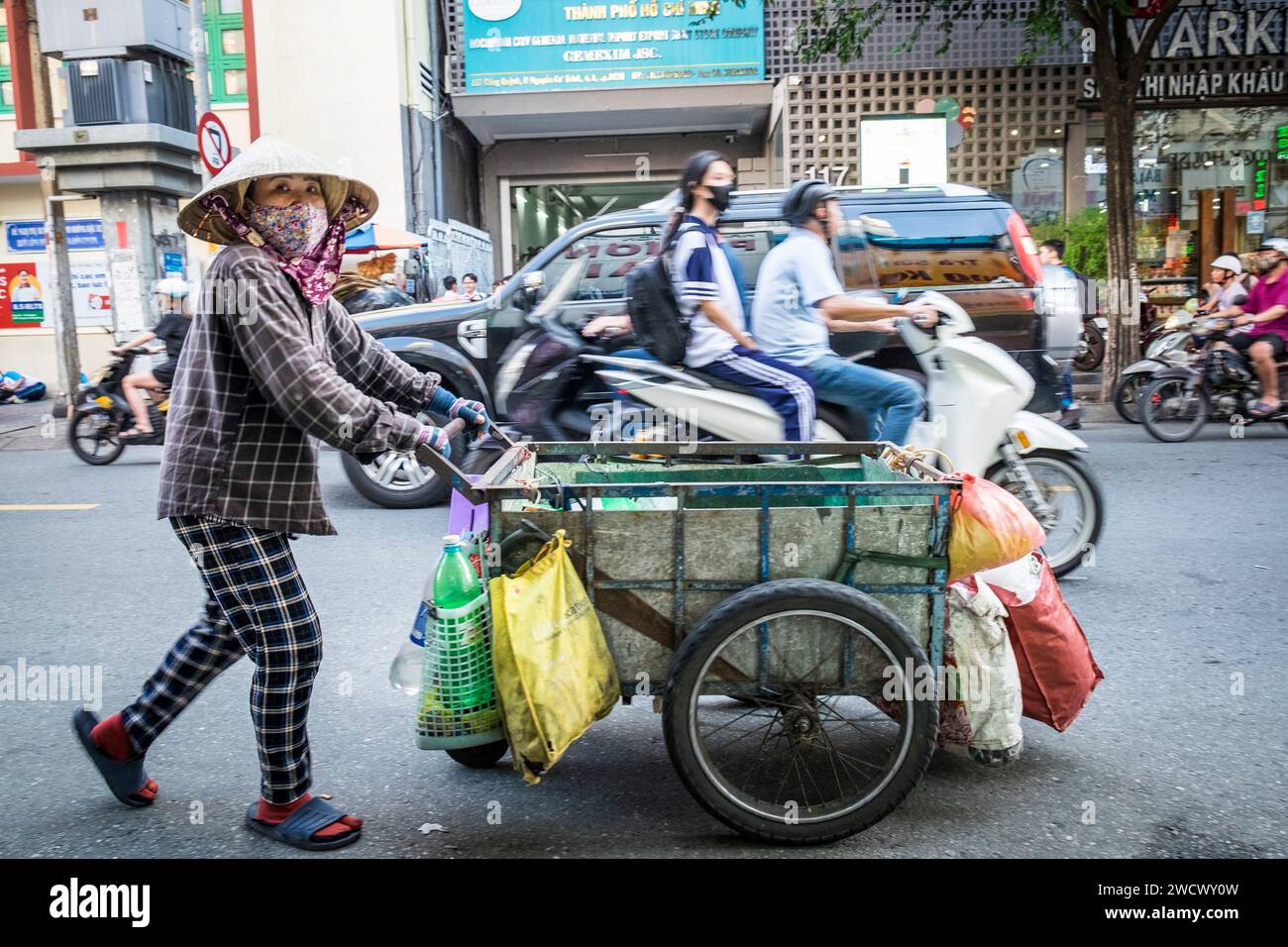 Vietnam, Ho Chi Minh ville, Saigon, la vie quotidienne Banque D'Images