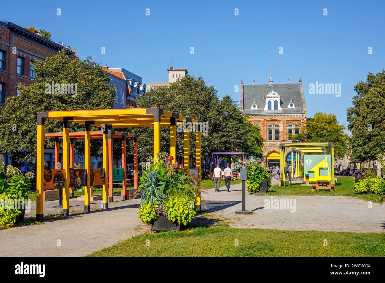 Canada, province de Québec, Montréal, Vieux-Montréal, le port, parc de la place d'Youville Banque D'Images