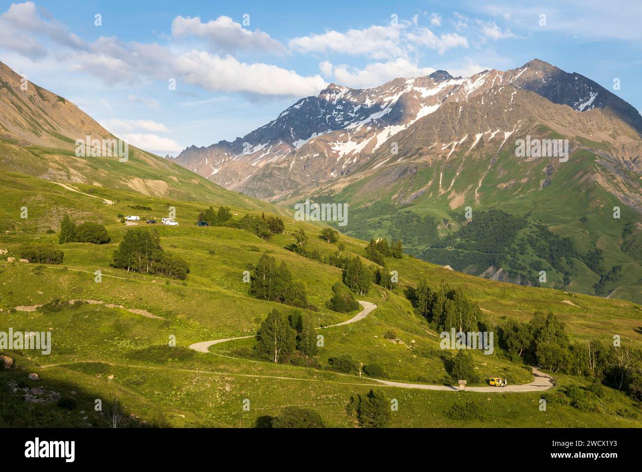 France, Hautes-Alpes, Villar-d'Arêne, haute vallée de la Romanche, route du lac Pontet Banque D'Images