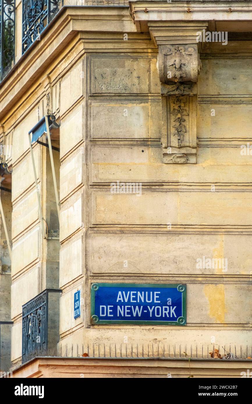 France, Paris, Avenue de New York Banque D'Images