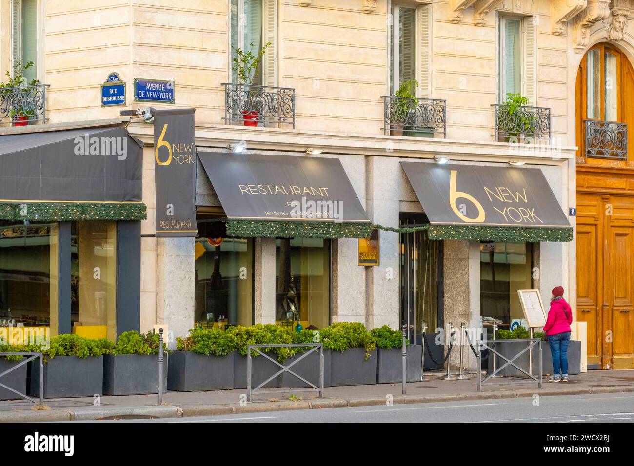 France, Paris, Avenue de New York, le restaurant New-yorkais Banque D'Images