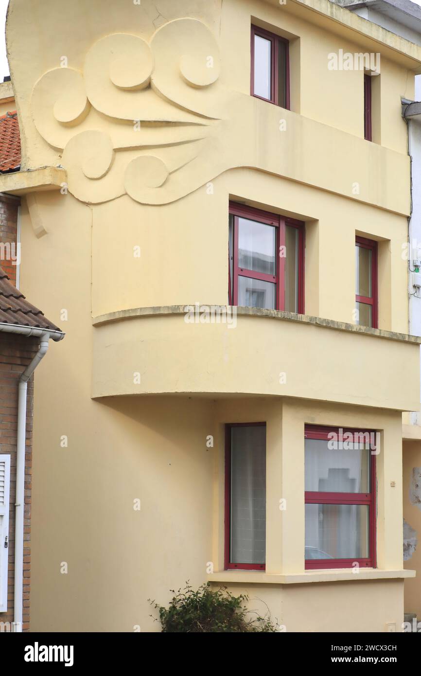 France, Nord, Dunkerque, Rosendaël, Excentric district, constructions des années 1930 conçues par François Reynaert Banque D'Images