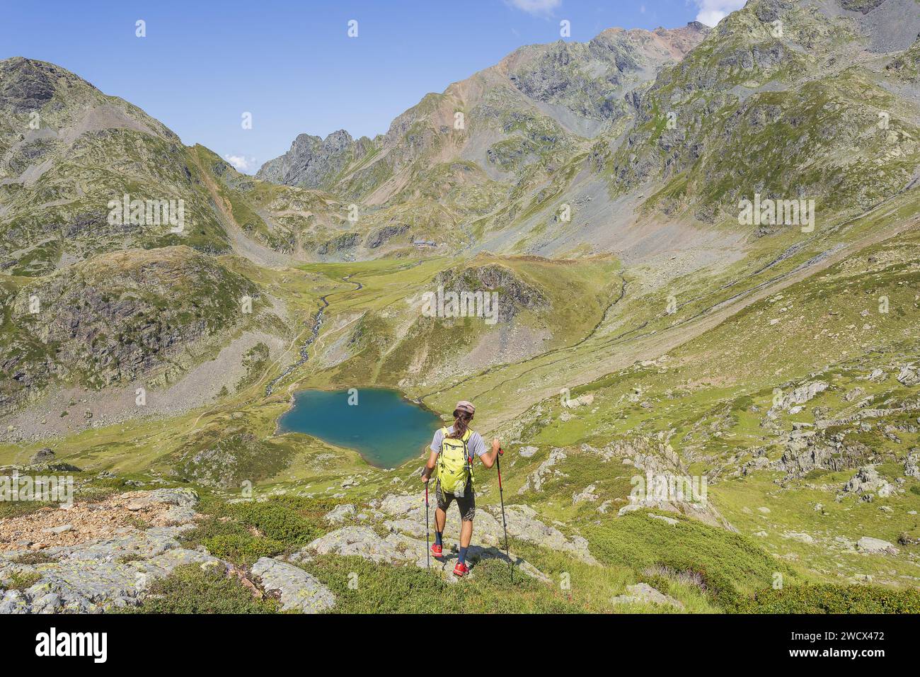 France, Isère (38), randonnée dans le massif de Belledonne, GR 738, découverte d'une montagne encore sauvage, lacs boréaux Banque D'Images