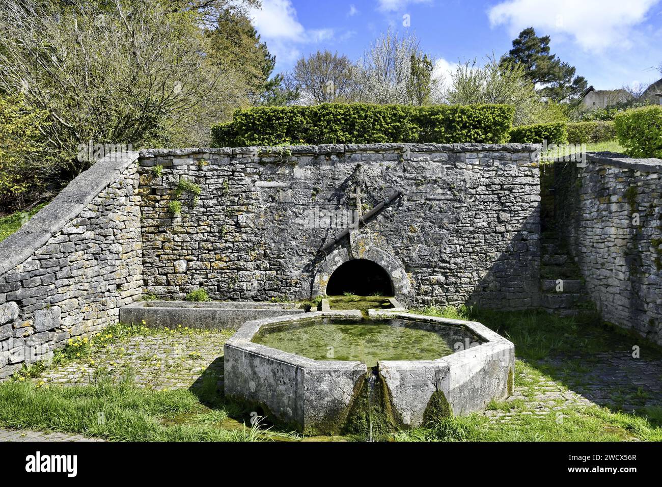 France, Doubs, Montbouton, fontaine Banque D'Images