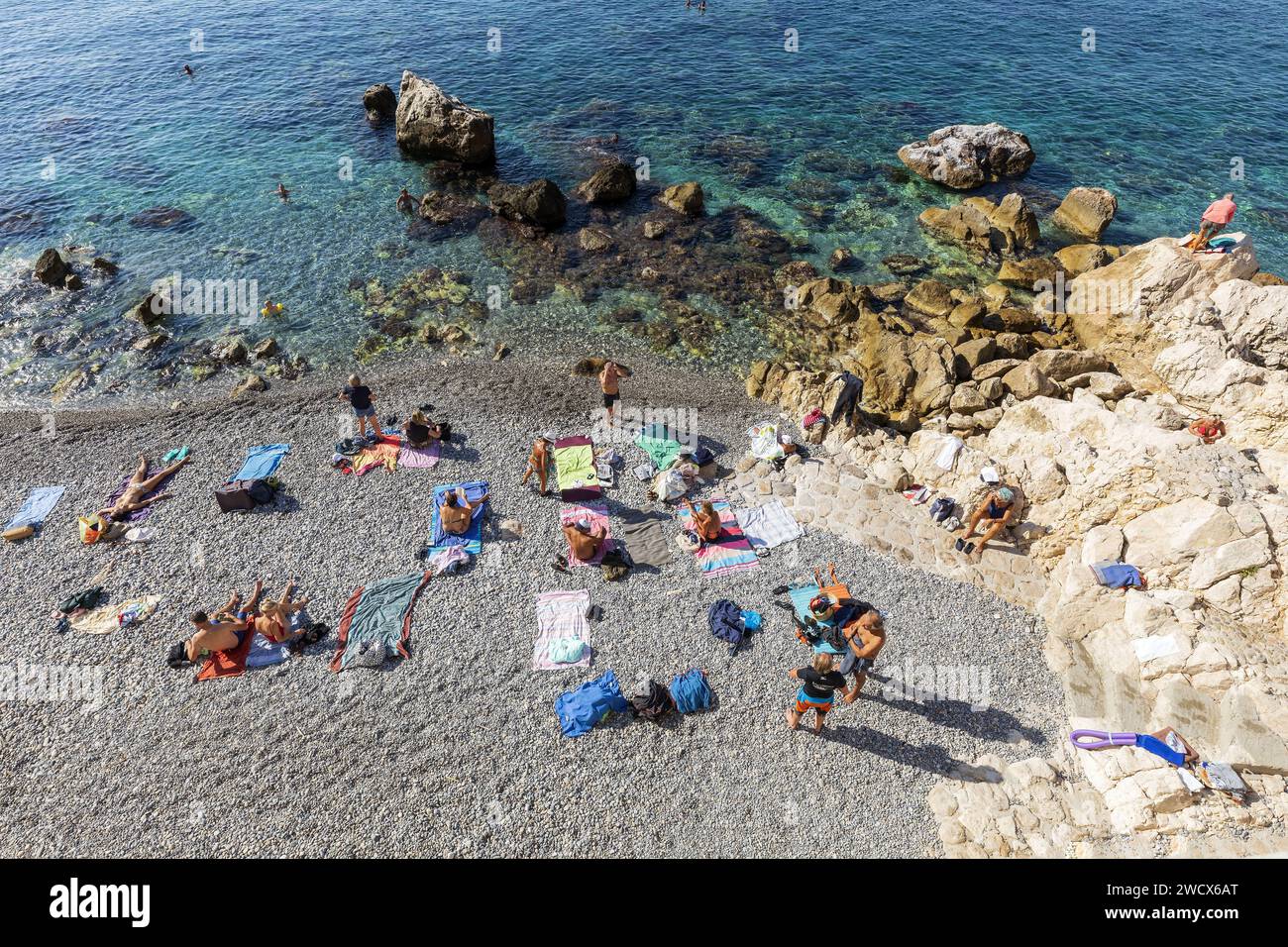 France, Alpes Maritimes, Nice, réserver plage Banque D'Images