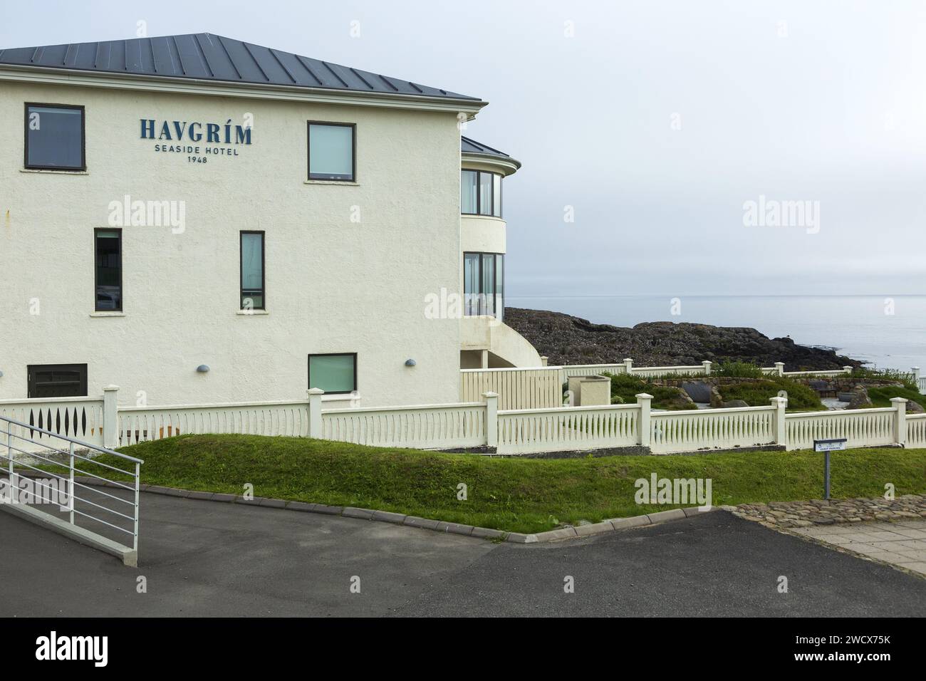 Danemark, Îles Féroé, Streymoy Island, Torshavn, Havgrim Seaside Hotel 1948 Banque D'Images