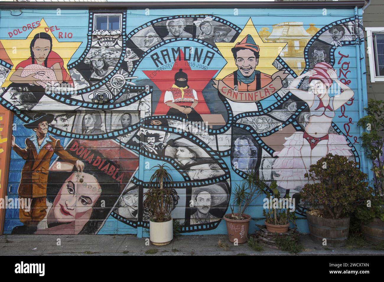 États-Unis, Californie, San Francisco, peintures murales Banque D'Images