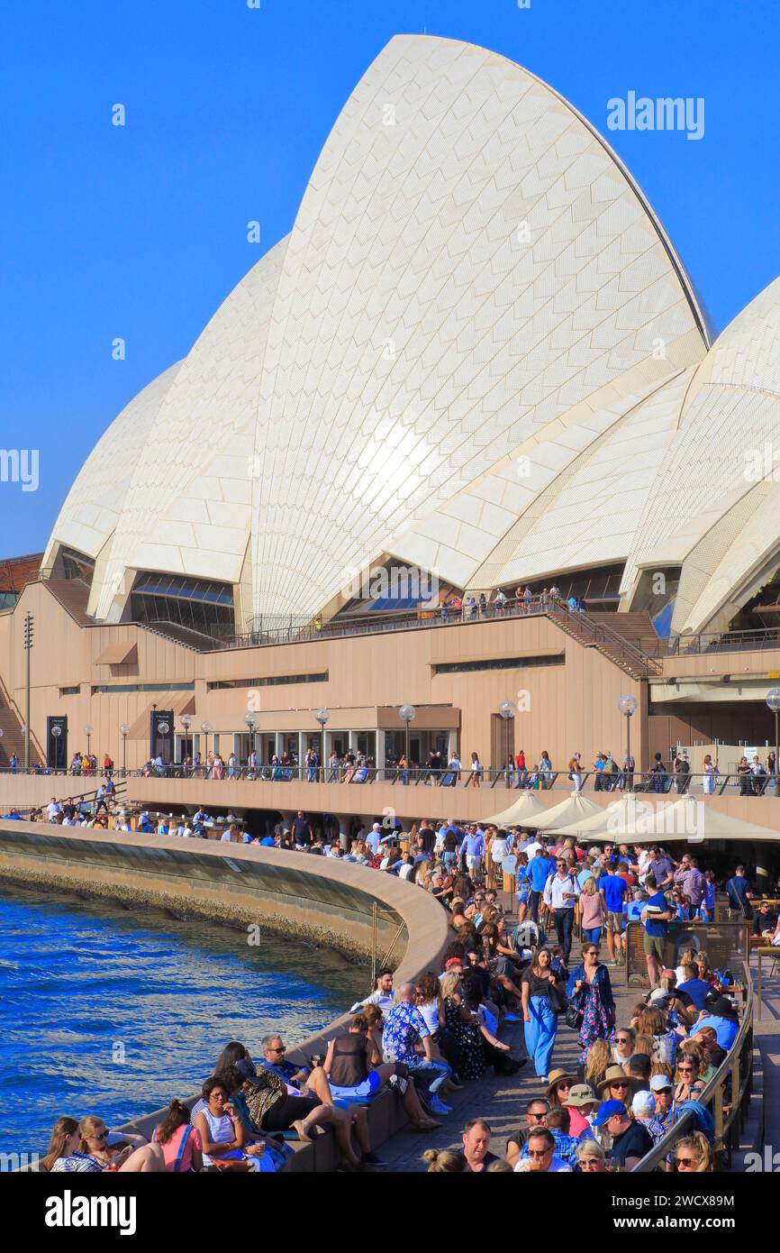 Australie, Nouvelle-Galles du Sud, Sydney, Bennelong point, Opéra (Sydney Opera House) conçu par Dane Jørn Utzon et inauguré en 1973 Banque D'Images